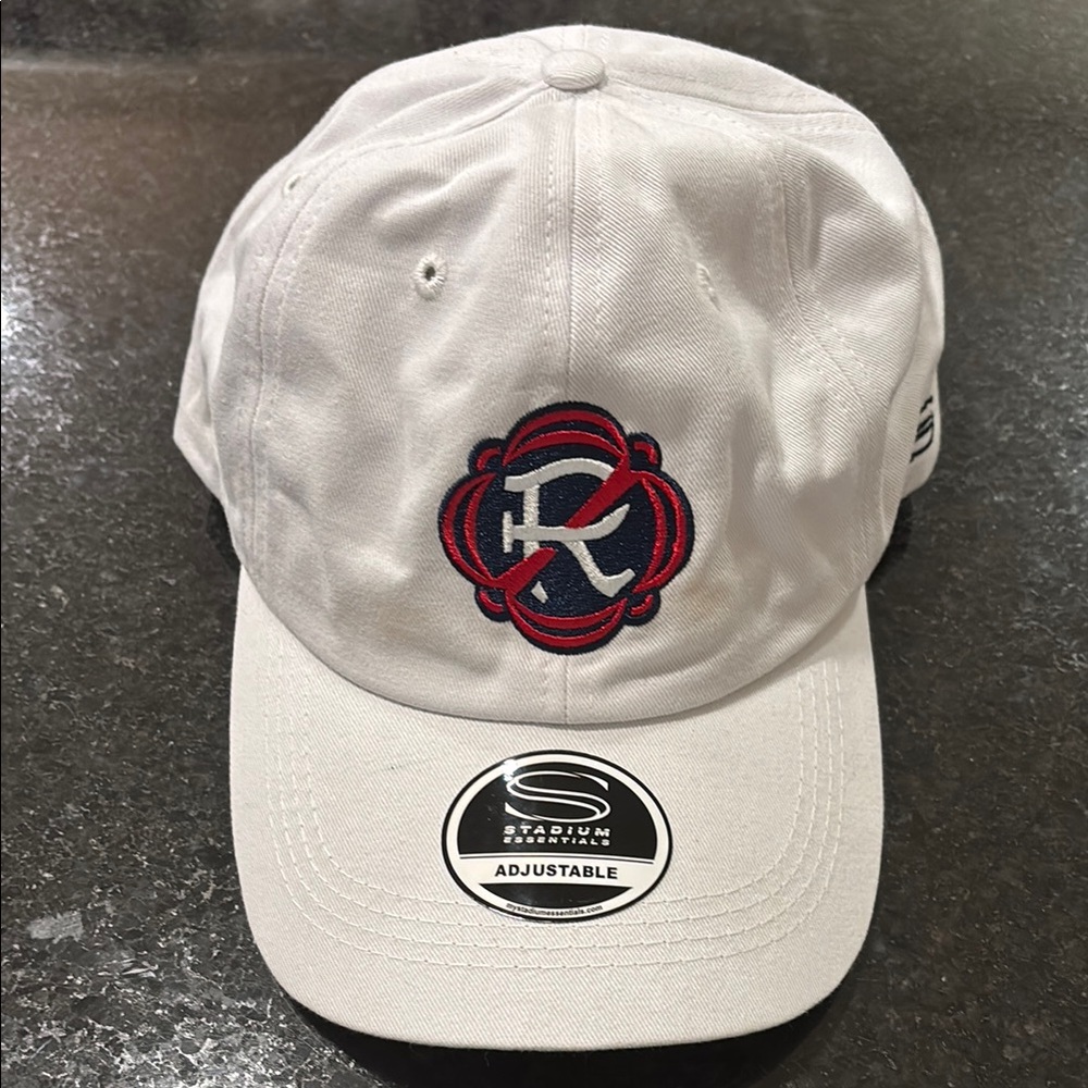New England Revolution Official MLS White Adjustable Cap with Embroidered Logo